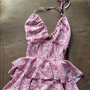 Source Unknown Pink Floral Mini Dress